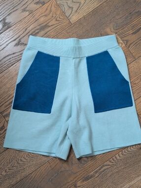 Anthropologie Light Blue Shorts with Dark Blue Pockets